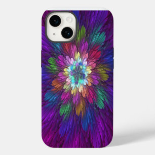 Colourful Psychedelic Flower Abstract Fractal Art iPhone 14 Case