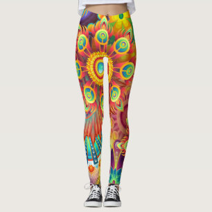 Colourful & Psychedelic Flowers Leggings