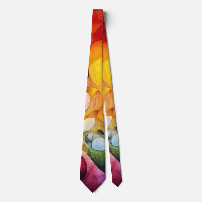 Colourful Psychedelic Fractal Abstract Art  Tie (Front)