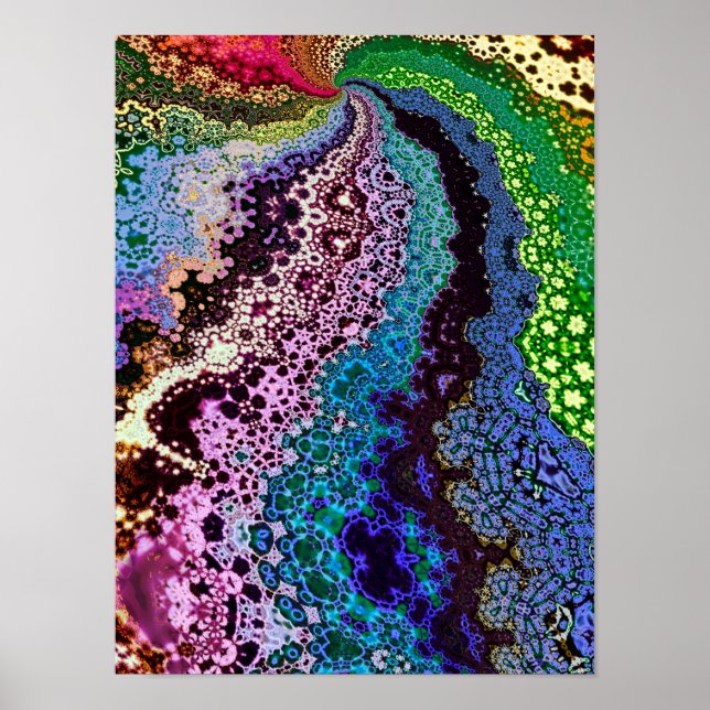 Colourful Psychedelic Fractal Poster (Front)