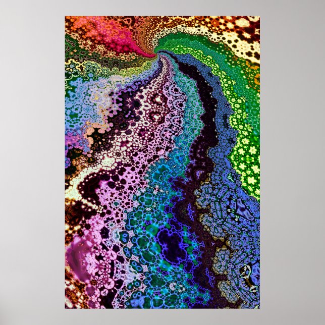 Colourful Psychedelic Fractal Poster (Front)