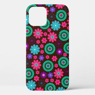 Colourful Psychedelic Funky Flower Pattern iPhone 12 Case