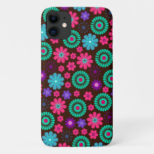 Colourful Psychedelic Funky Flower Pattern iPhone 11 Case