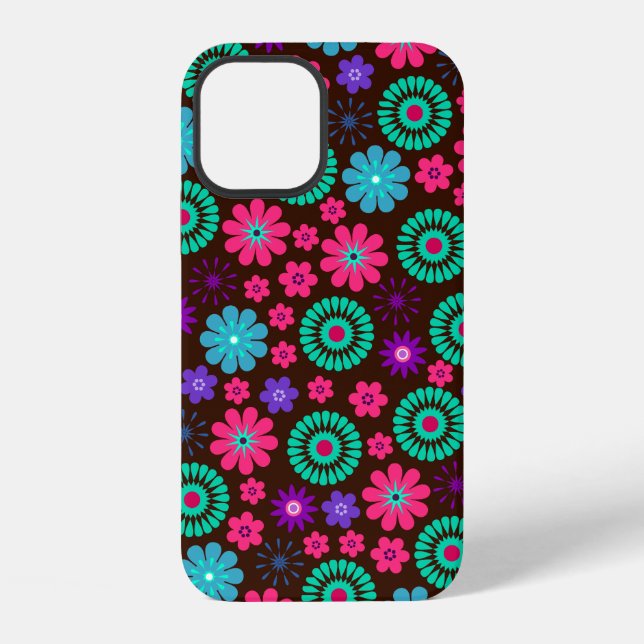 Colourful Psychedelic Funky Flower Pattern iPhone Case (Back)