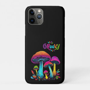 Colourful Psychedelic Groovy Mushrooms- iPhone 11 Pro Case
