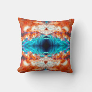 Colourful psychedelic kaleidoscope pattern cushion