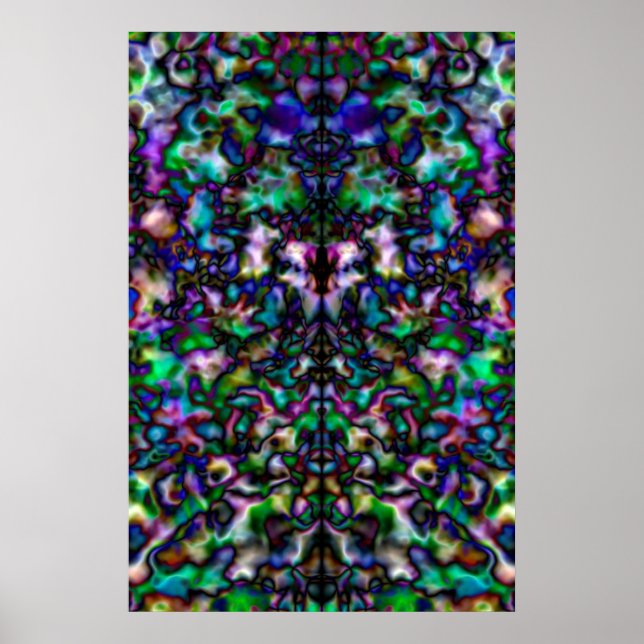 Colourful psychedelic kaleidoscope poster (Front)
