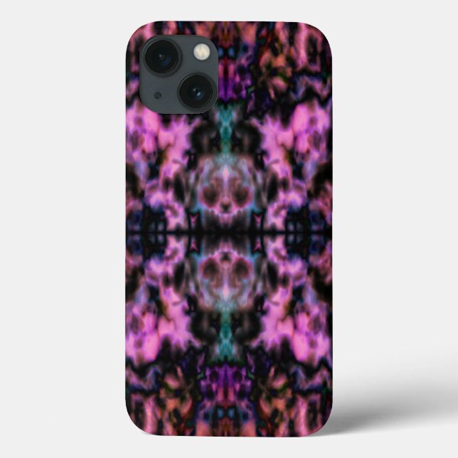 Colourful psychedelic kaleidoscope skulls pattern Case-Mate iPhone case (Back)