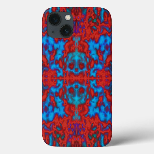 Colourful psychedelic kaleidoscope skulls pattern Case-Mate iPhone case (Back)