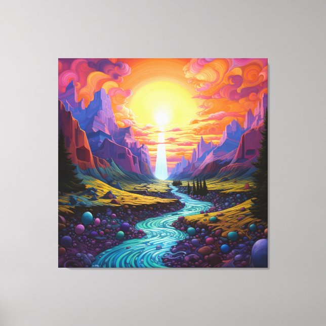 Colourful Psychedelic landscapes Canvas Print (Front)