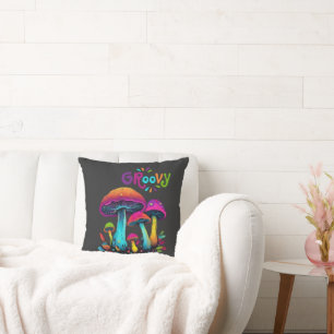 Colourful Psychedelic Mushrooms Cushion