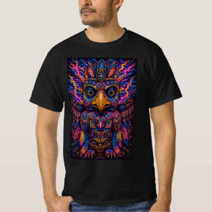 Colourful Psychedelic Owl Totem Art Men's T-Shirt