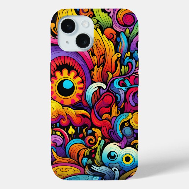 Colourful Psychedelic Pattern Case-Mate iPhone Case (Back)