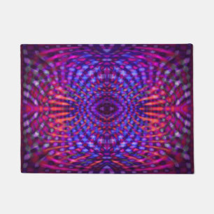 Colourful psychedelic pattern doormat