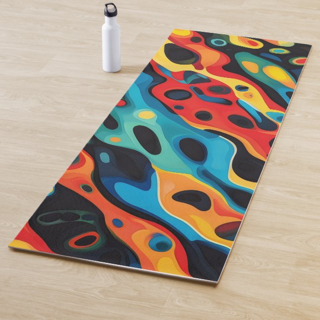 Colourful Psychedelic Pattern Yoga Mat (In Situ)