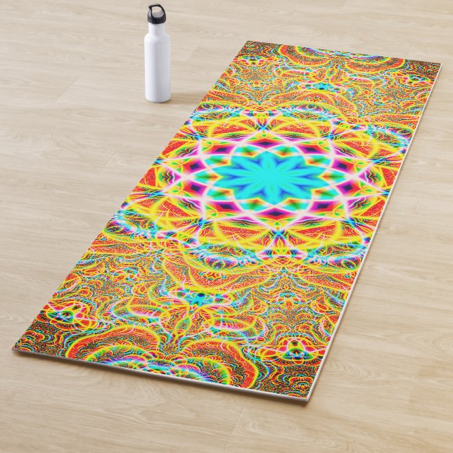 Colourful Psychedelic Patterns Yoga Mat (In Situ)