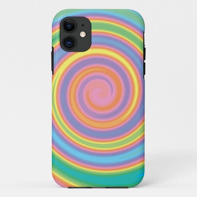 Colourful psychedelic pinwheel swirl design Case-Mate iPhone case (Back)