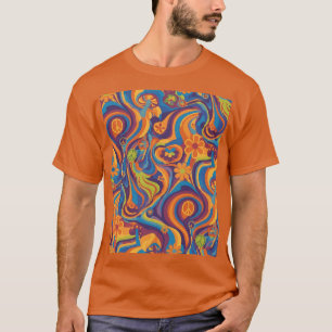 Colourful Psychedelic Retro Art T-Shirt Vintage