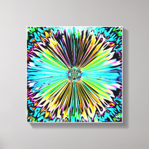 Colourful psychedelic sketch of a flower 2 canvas print