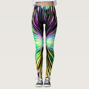 Colourful psychedelic sketch of a flower 2 leggings