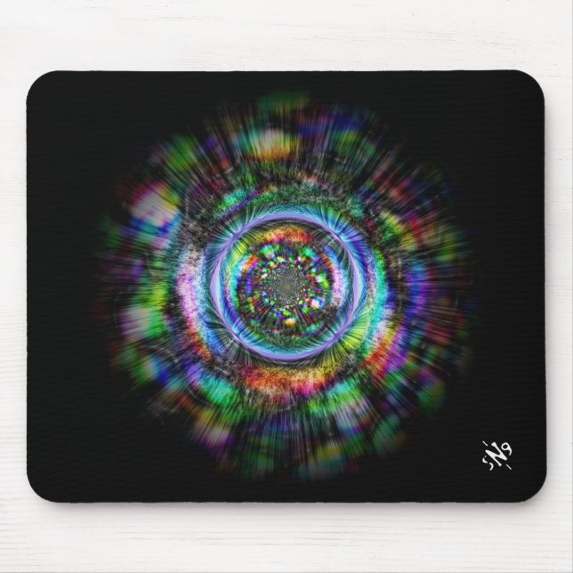 Colourful psychedelic sketch of an eye mouse mat (Front)
