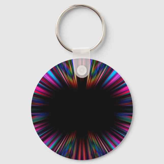 Colourful psychedelic starburst key ring (Front)