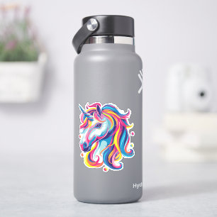Colourful Psychedelic Unicorn Custom Name Vinyl St