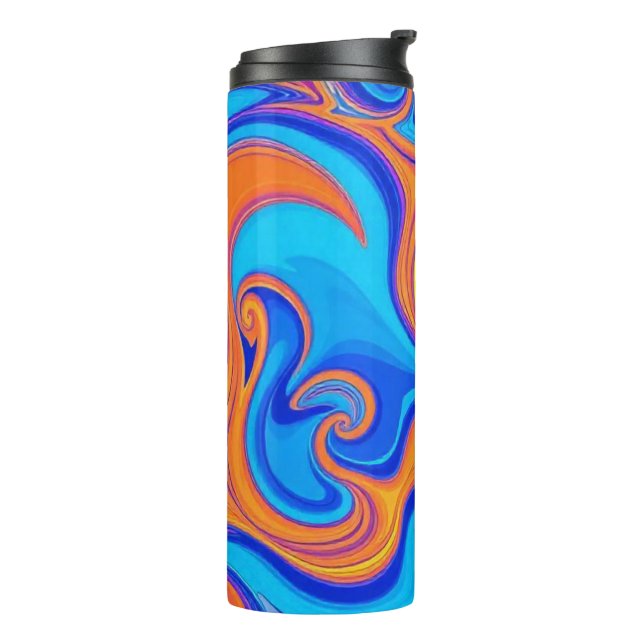 Colourful Psychedelic Waves Thermal Tumbler (Rotated Left)