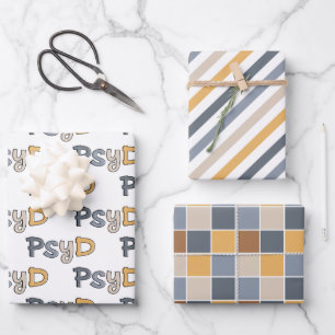 Colourful PsyD Doctor of Psychology Psychologist Wrapping Paper Sheet
