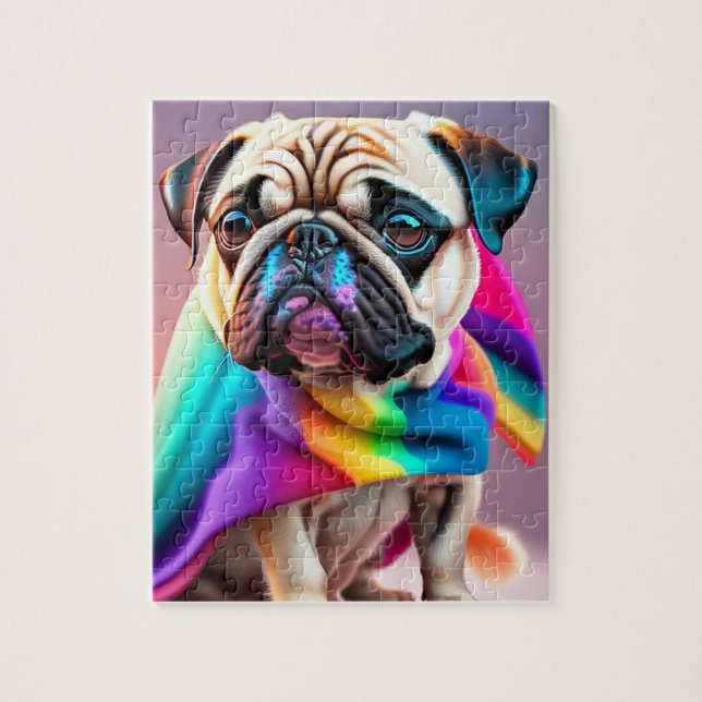 Colourful Pug Jigsaw Puzzle (Vertical)
