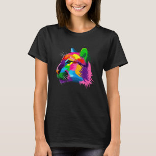 Colourful Pumas Watercolor Painting Colourful Anim T-Shirt