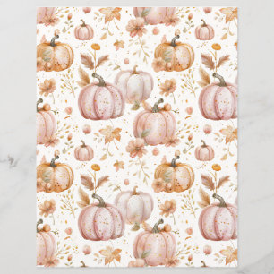 colourful pumpkin fall pattern scrapbook paper
