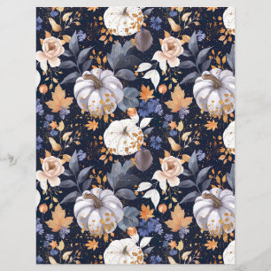 colourful pumpkin fall pattern scrapbook paper