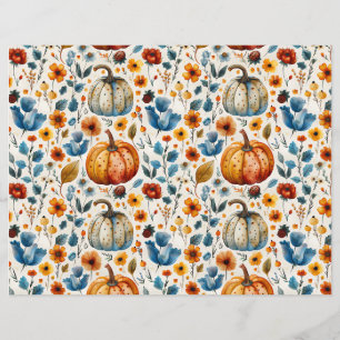 colourful pumpkin fall pattern scrapbook paper