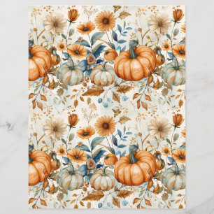 colourful pumpkin fall pattern scrapbook paper
