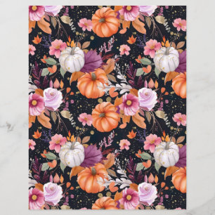 colourful pumpkin fall pattern scrapbook paper