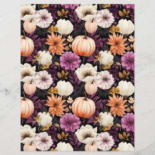 colourful pumpkin fall pattern scrapbook paper