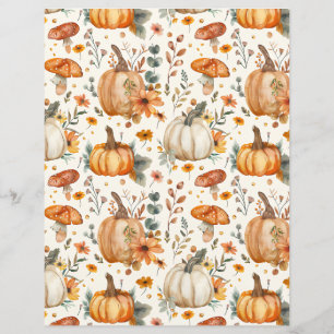 colourful pumpkin fall pattern scrapbook paper