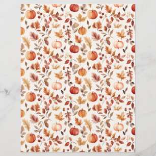 colourful pumpkin fall pattern scrapbook paper