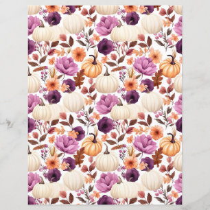 colourful pumpkin fall pattern scrapbook paper