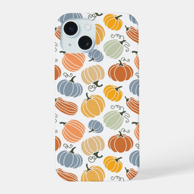 Colourful Pumpkin Gourd Pattern iPhone 15 Case (Back)