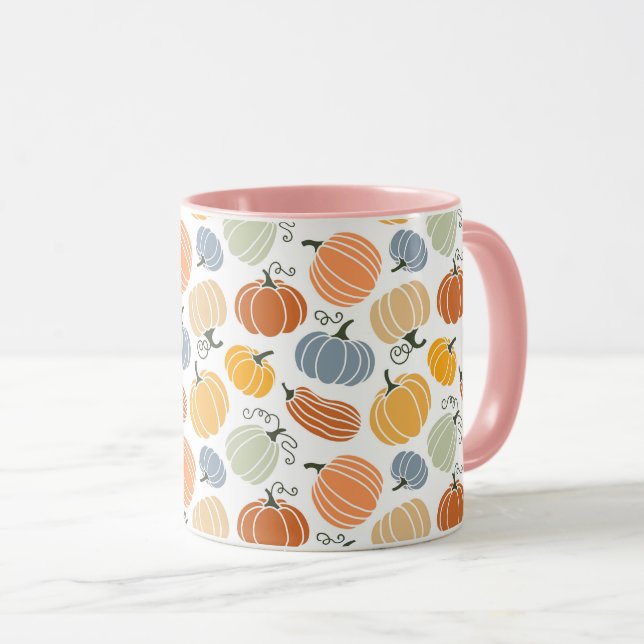 Colourful Pumpkin Gourd Pattern Mug (Front Right)