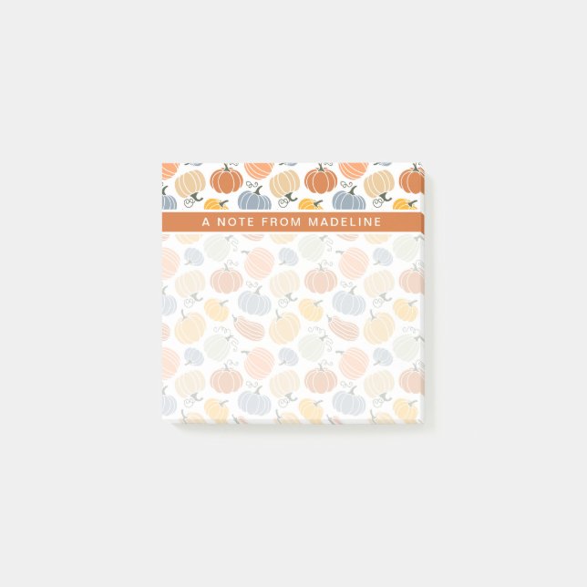 Colourful Pumpkin Gourd Pattern Post-it Notes (Front)