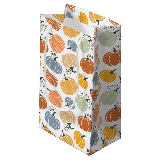 Colourful Pumpkin Gourd Pattern Small Gift Bag (Front Angled)