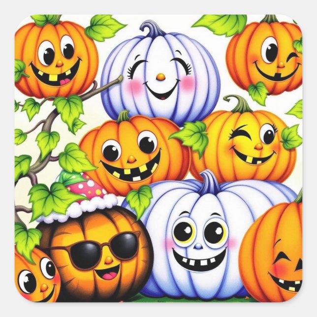 Colourful Pumpkin stickers (Front)