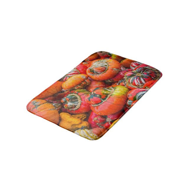 Colourful pumpkins bath mat (Angled)