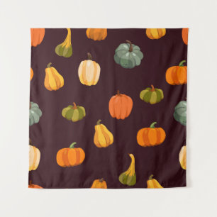 Colourful Pumpkins: Dark Autumn Elegance. Tapestry