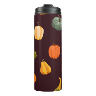 Colourful Pumpkins: Dark Autumn Elegance. Thermal Tumbler