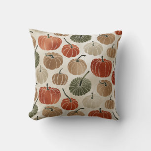Colourful Pumpkins Fall Cushion