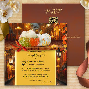 Colourful Pumpkins Fantasy Fall Wedding Invitation